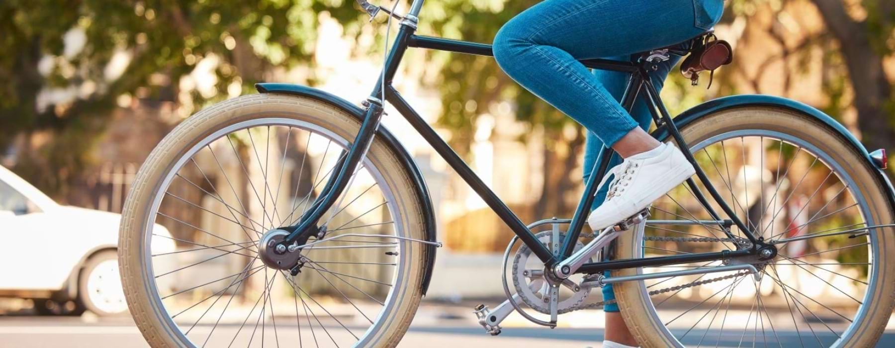 a person riding a bicycle