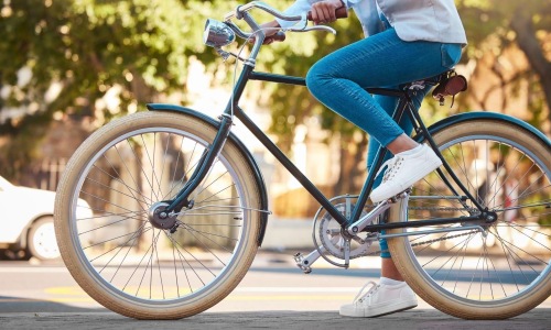 a person riding a bicycle