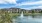 a fountain in a pond