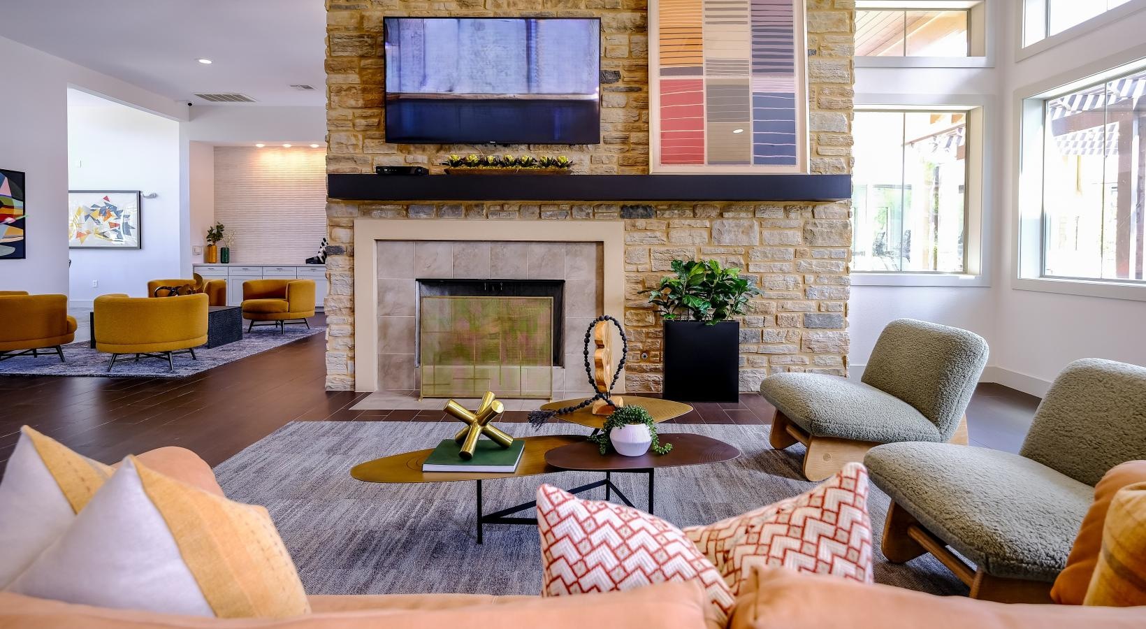 The essence of exceptional living a well-lit room with a fireplace