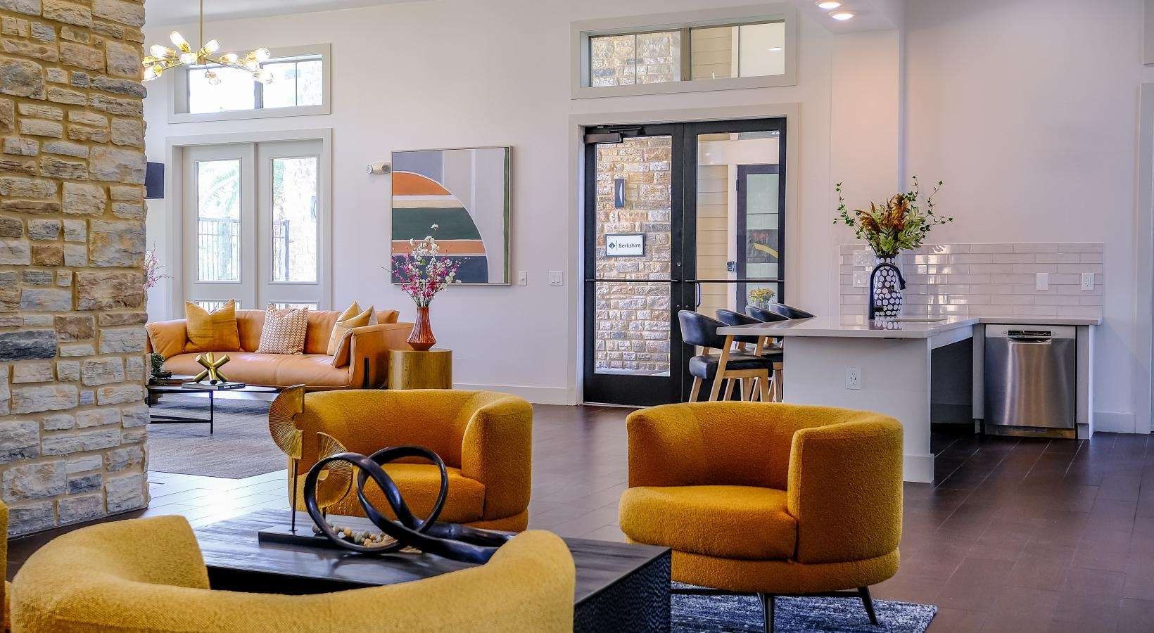 The essence of exceptional living a spacious room with a kitchen island